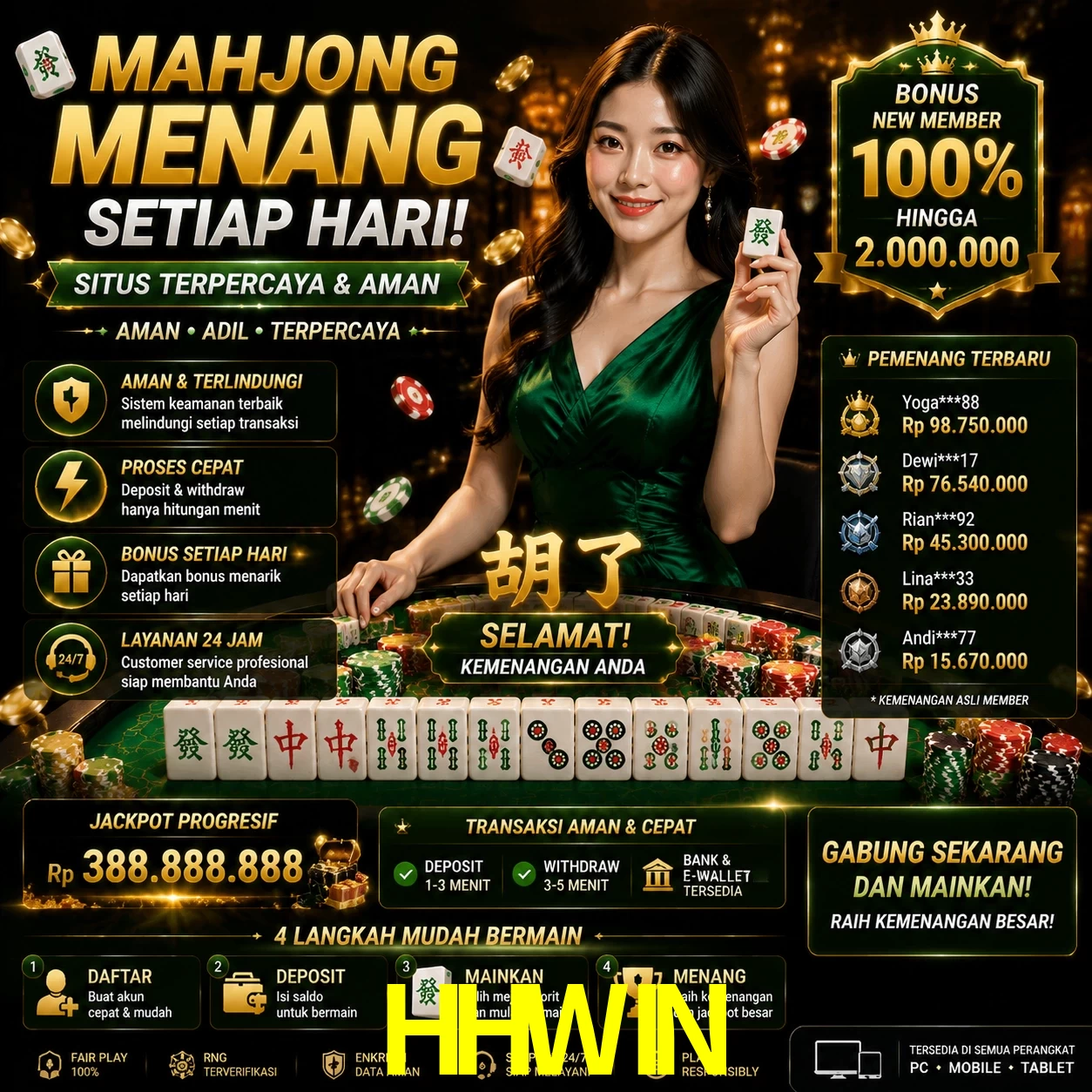 Cassino HHWIN - mesas ao vivo e jogos
